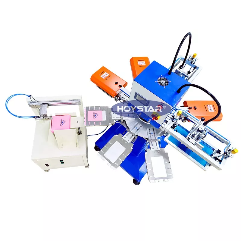 Máy in màn hình khăn ăn 2 màu tự động